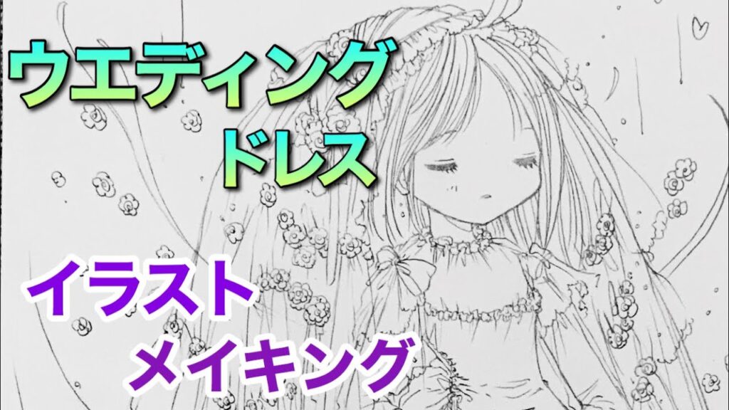 【イラストメイキング】ウエディングドレスの女の子を描いてみた