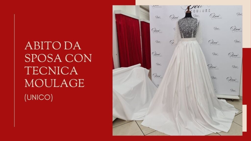 Abito da sposa semplice e particolare con tecnica moulage