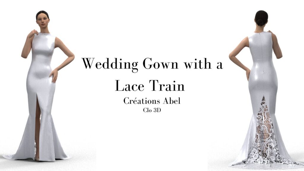 Création d'une robe de mariée avec une traîne en dentelle