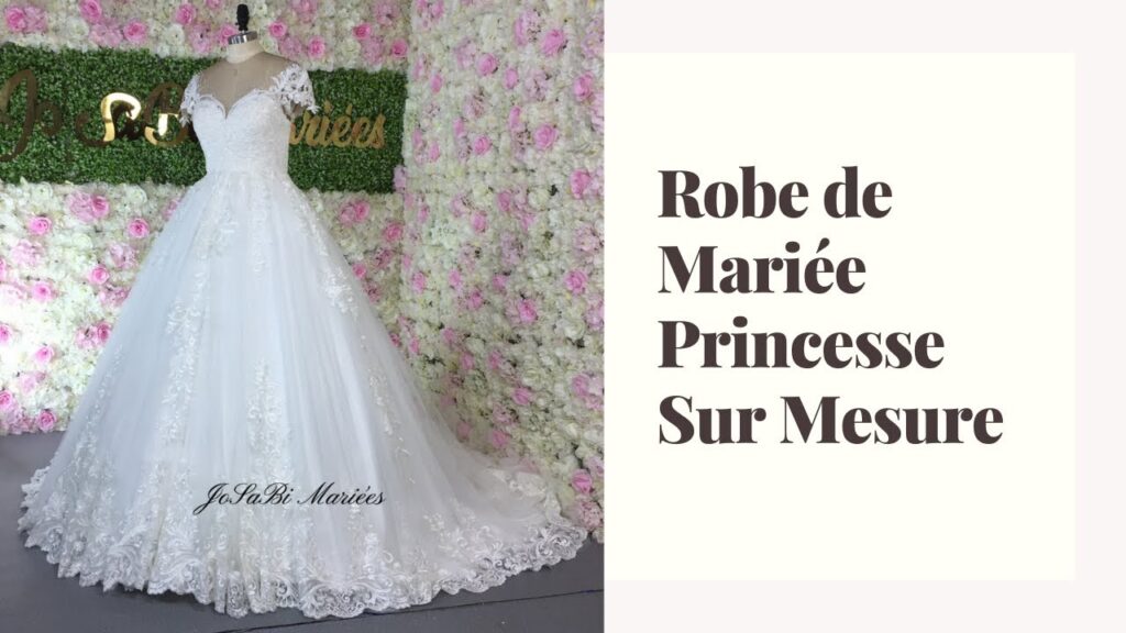 Robe de mariée princesse en dentelle avec une traîne