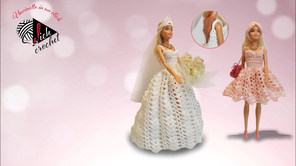 TUTORIAL UNCINETTO BARBIE VESTITINO SPOSA E DAMIGELLA MODELLO 1