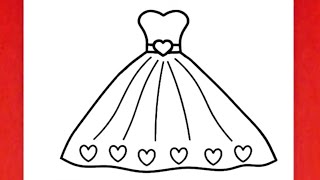 dessin facile | comment dessiner une robe de mariée facile | dessin kawaii | dessins facile