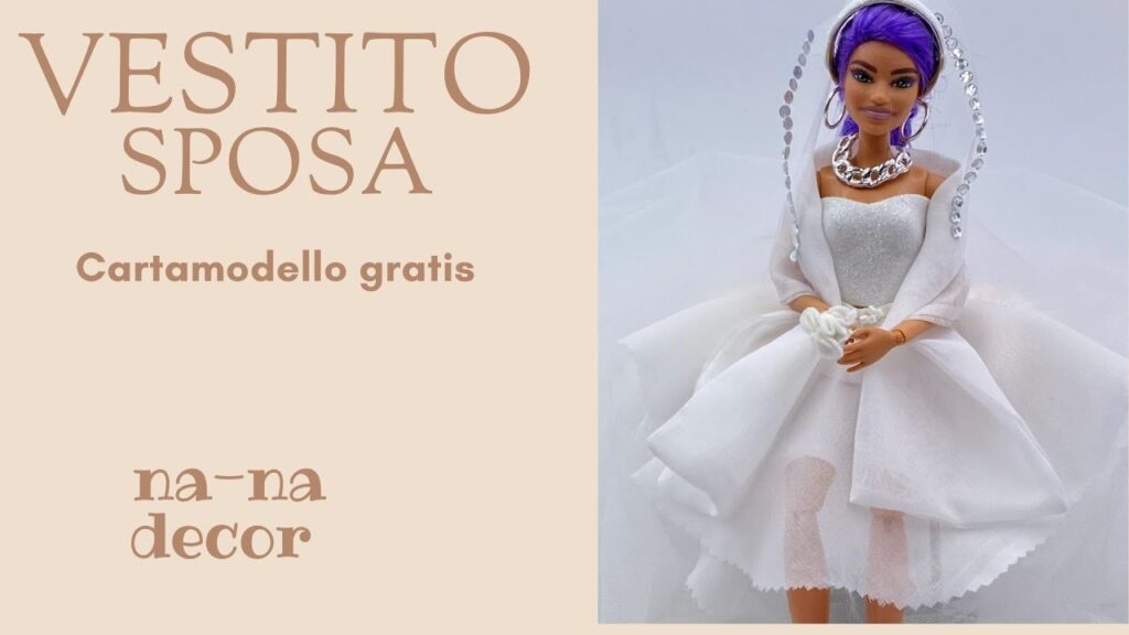 #vestitobarbie #vestitibambole #cartamodelligratis Vestito sposa per barbie. Cartamodello gratis!!