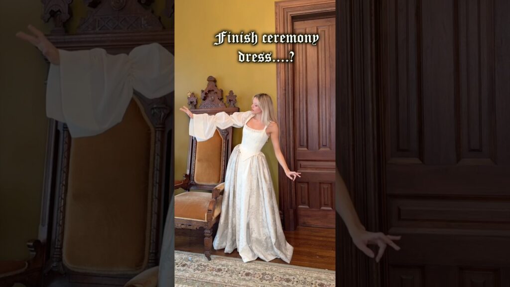 Making my reception dress!  #sewing #wedding #2026bride #weddingdress #renaissance